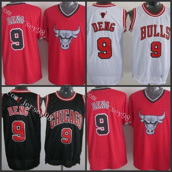 

chicago bulls black #9 luol deng green jersey