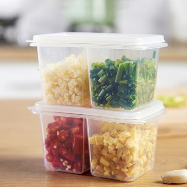 

10/4/2pcs/set clear scallion garlic refrigerator preservation box friut container kitchen storage accessory bottles & jars