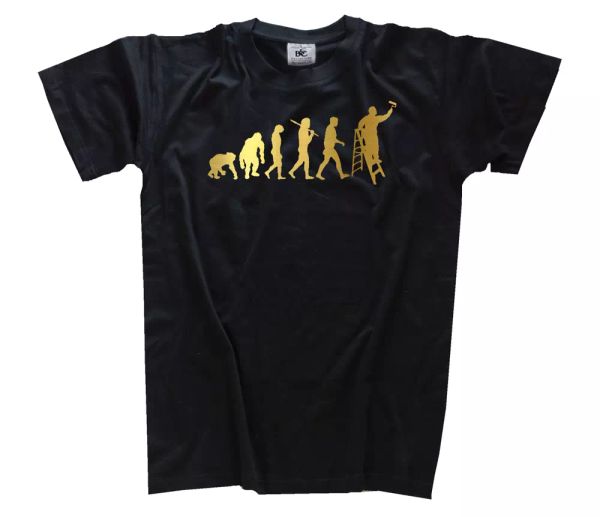 

oro ediciÃ³n ayudante de pintor papel pintado para empapelar evolution camiseta, White;black