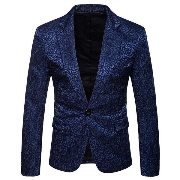 

men's suits & blazers men noble smart casual blazer single button jacquard suit jackets coat male outwear formal, White;black