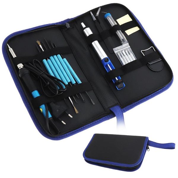 

hand & power tool accessories 19pcs/set 110 -220v 60w adjustable temperature electric soldering iron kit repair tools with toolkit for weldi
