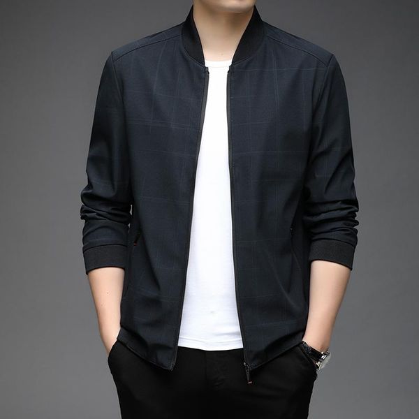 

men's jackets quality bomber solid jacket men 2021 spring autumn fashion outerwear casual streetwear sportswear mens formale coats, Black;brown