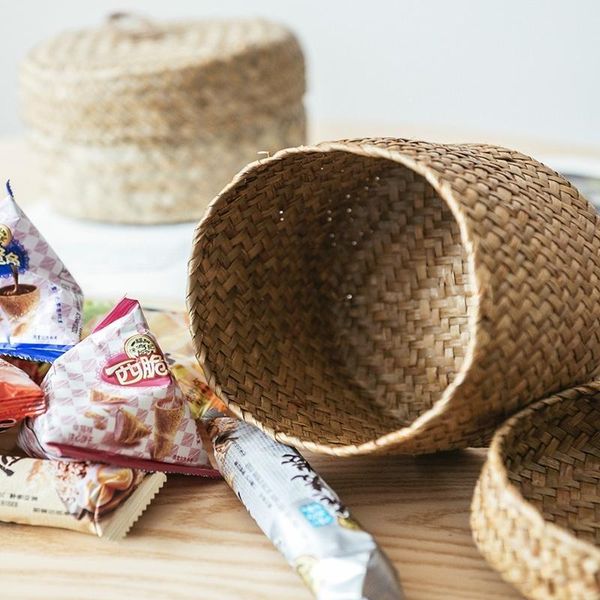 

storage baskets handmade cachepot rattan box basket bamboo wicker snack seagrass belly garden flower pot planter finishing