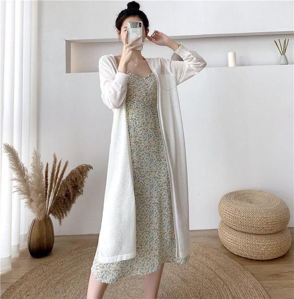

women's knits & tees spring summer knit thin sunscreen clothes full sleeve loose long anti-ultraviolet shawl coat air-conditioning zh53, White