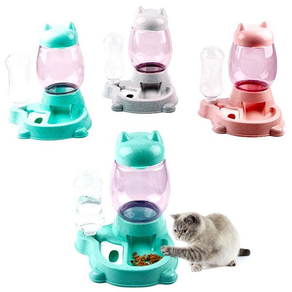 

Cat Bowls & Feeders Pet Automatic Feeder Dog Feeding Water Bottle Large Capacity Drinking Waterer Fountain Puppy Drinker Dispenser