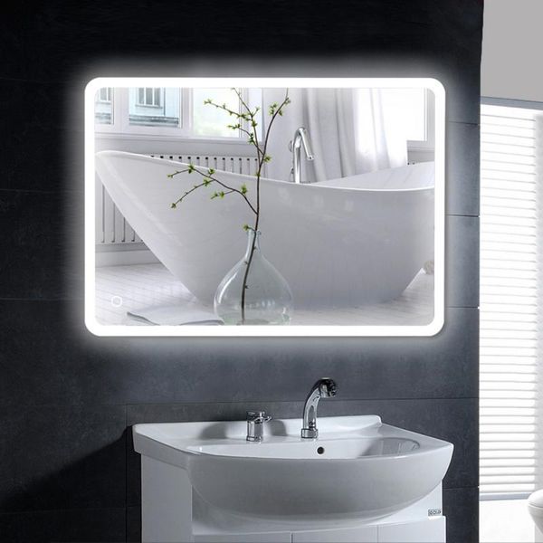 

mirrors bathroom mirror smart rectangular round corner wall-mounted beauty makeup led copper-mercury cool white