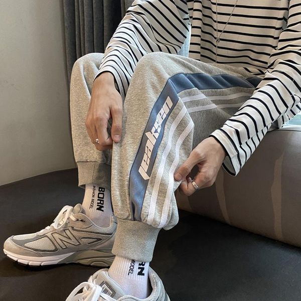 

prowow 2021 autumn streetwear cargo pants men striped jogger casual sweat trousers hip hop high street men's, Black