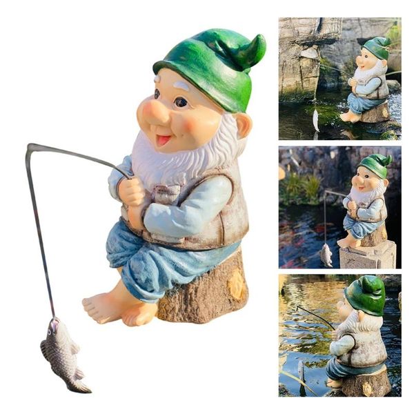 

garden decorations gnome statue hand painted figurine fishing gnomes dwarf sculpture for patio lawn yard decoration outdoor ornaments