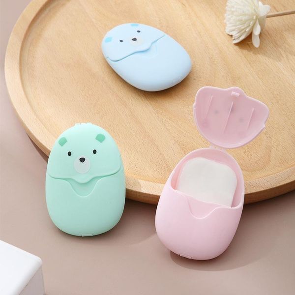 

soap dishes 50pcs/box disposable paper portable cute boxed mini slice outdoor travel supplies bathroom clean products