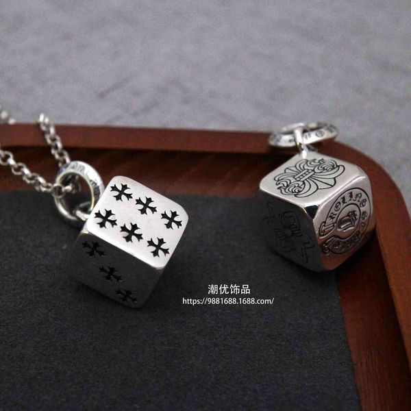 

croix pendant creative jewelry 925 sier cross sieve accessories necklace female dice pendant, Silver