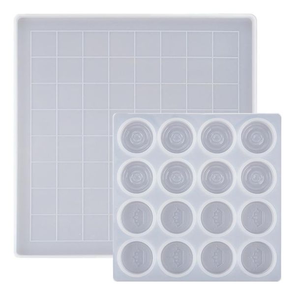 

craft tools handmade mold chess set and checker game board resin casting international checkers toy silicone mould epoxy