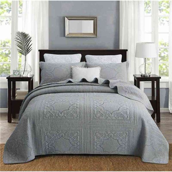 

3/5 pieces 100%cotton ultra soft bedspread coverlet with pillow shams, shabby chic reversible spread bed cover set