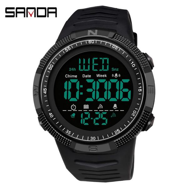 

fashion outdoor sport watch men multifunction watches alarm clock chrono 5bar waterproof digital reloj hombre wristwatches, Slivery;brown