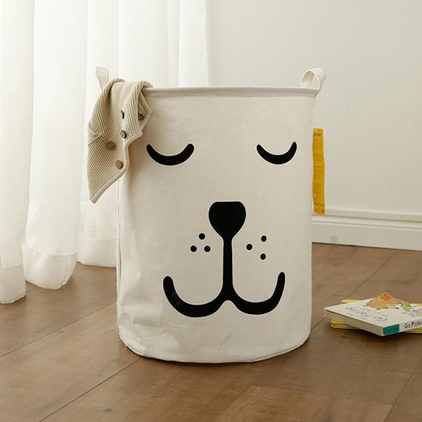 

storage baskets large folding laundry basket with lid toy bin for kids dog toys clothes organizer cute animal bucket