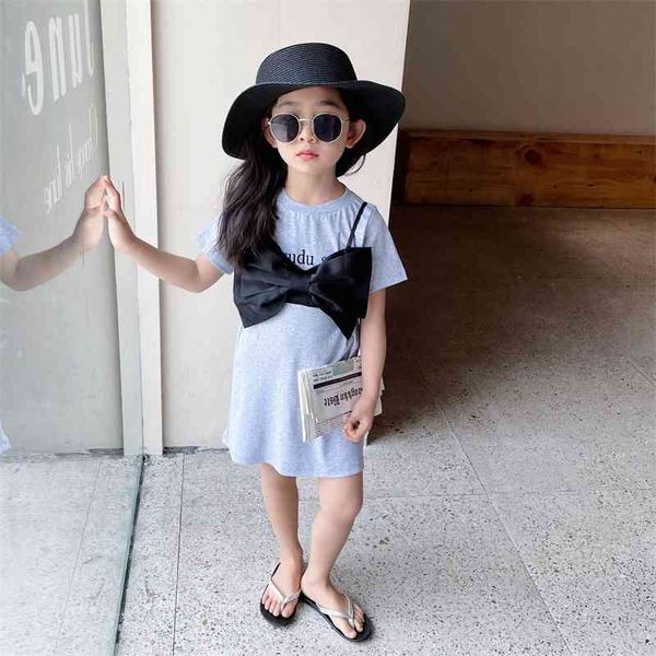 

summer arrival girls fashion cotton dress kids bow dresses for 210528, Red;yellow