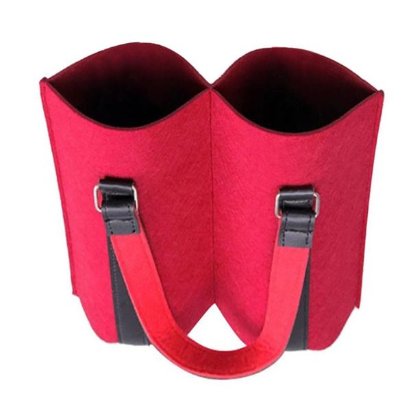 

storage bags 1pc felt red multi-bottle bag reusable gift bottle pouches