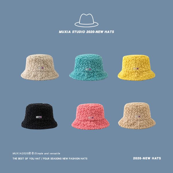 

vitality secret script lamb wool fisherman girl style department casual versatile autumn winter lovely basin hat