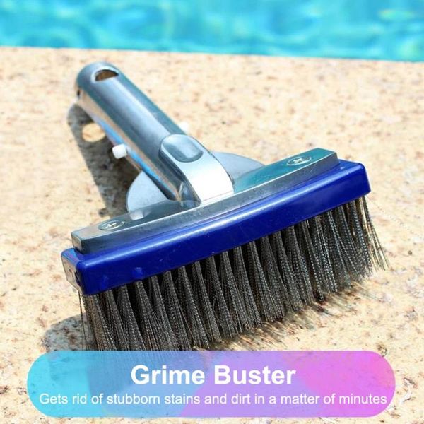 

pool & accessories 5 inch swimming heavy duty cleaner brush aluminium handle and stainless steel bristles for stubborn concrete gunite pools