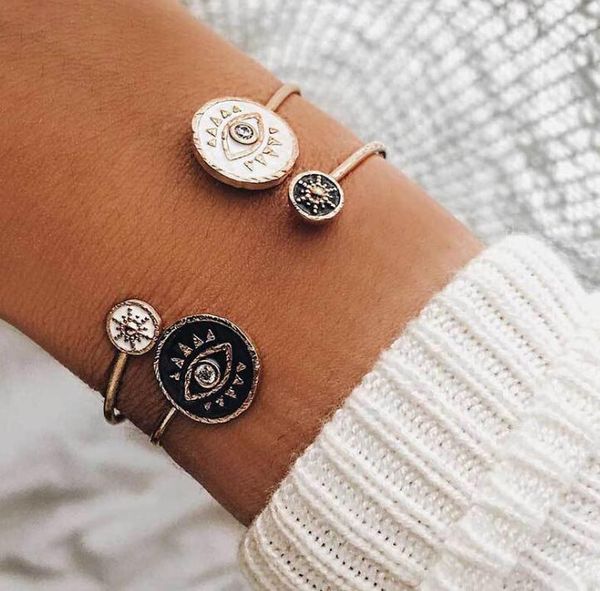 

2021 fashion turkey evil eyes bracelets men women religious hamsa hand charms bracelet & bangles wholesale jewelry, Black