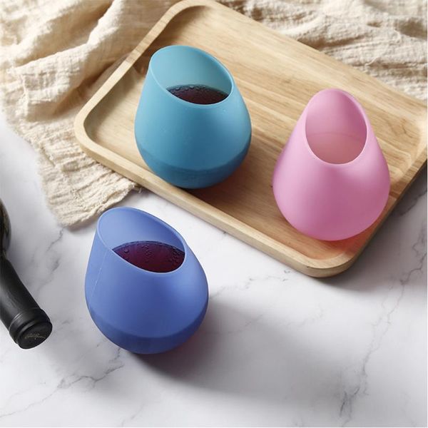 

cups & saucers silicone red wine glass portable bottle eco-friendly anti-fall anti-skid water cup folding colorful beer containe