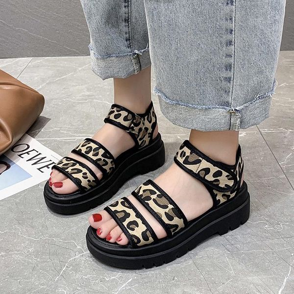 

sandals women summer fashion women's 2021 round head comfortable open toe casual shoes platform female, Black
