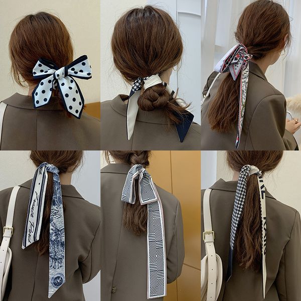 

wholesale korean hair jewelry women's pony tails holder bow headdress accessories ribbon headband net red yao, Golden;silver