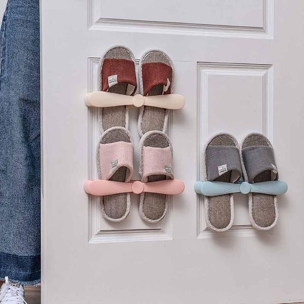 

clothing & wardrobe storage space-saving plastic wall hanging hanger slippers shelf pure color rack holder home organizer wall-mounted