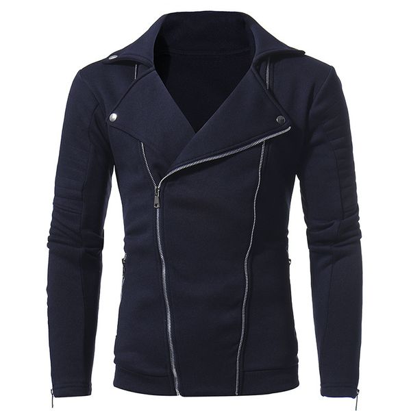 

tracksuit Male hoodie long turn down collar double diagonal cardigan jacket type thin tops, Gray
