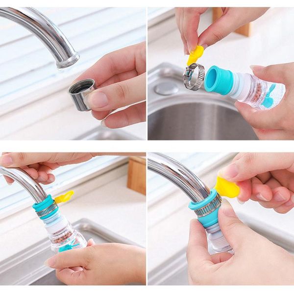 

kitchen faucets household water purifier filter sprayer filtration universal faucet tap heads 360 degree rotating home cocina