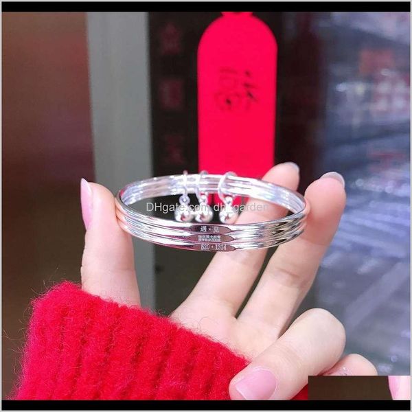 

other bracelets jewelry drop delivery 2021 tanabata valentines day gift sier plated 999 fashion smooth sansheng iii closed bracelet girl wit, Golden;silver