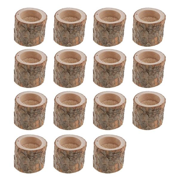 

15-piece wooden tree stump tea light holder candlestick for home wedding decoration 5cm candle holders