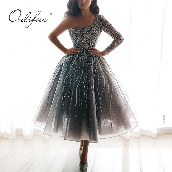 

summer women long party off one shoulder silver sequin maxi night dress 210415, Black;gray