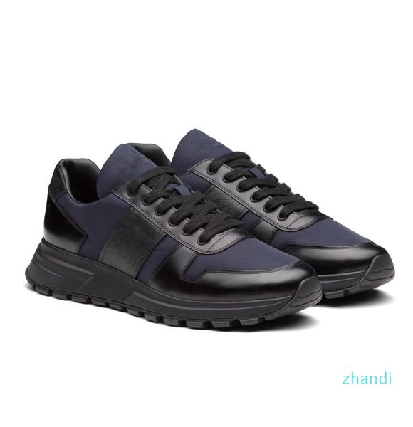 

luxury designer men's sneakers shoes technical fabric re-nylon chunky rubber outdoor trainers casual walking party wedding footwear, Black