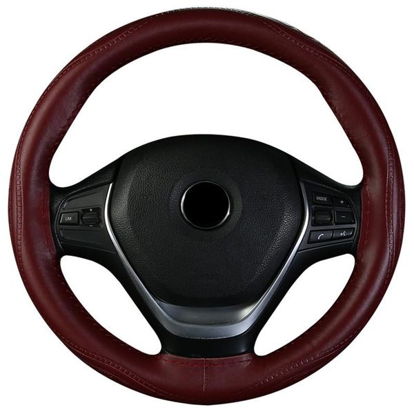 

steering wheel covers leather car cover four seasons universal non-slip case steering-wheel interior accessories