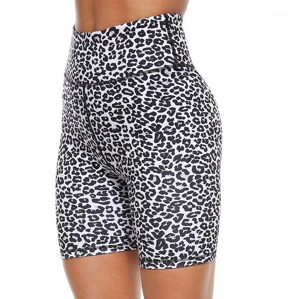 

women high waist print workout yoga shorts with 2 invisible pockets non see-through tummy control athletic qw outfit1