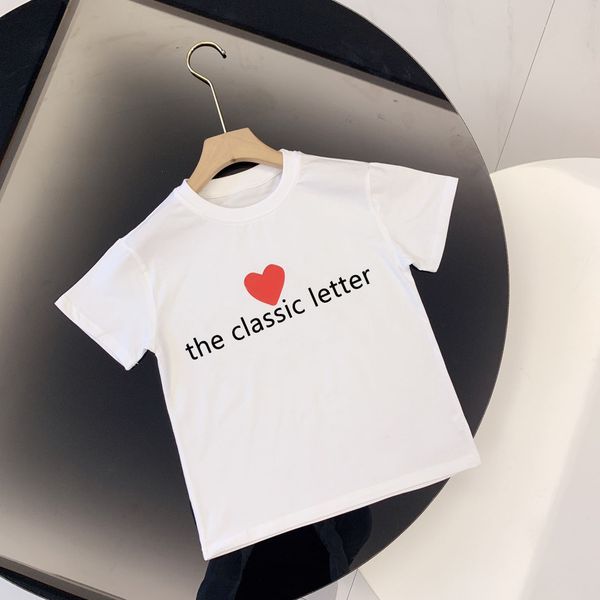 

kids t shirts cute heart-shaped letters classic summer baby casual comfortable teen short-sleeved tees boy girl clothing child, Blue