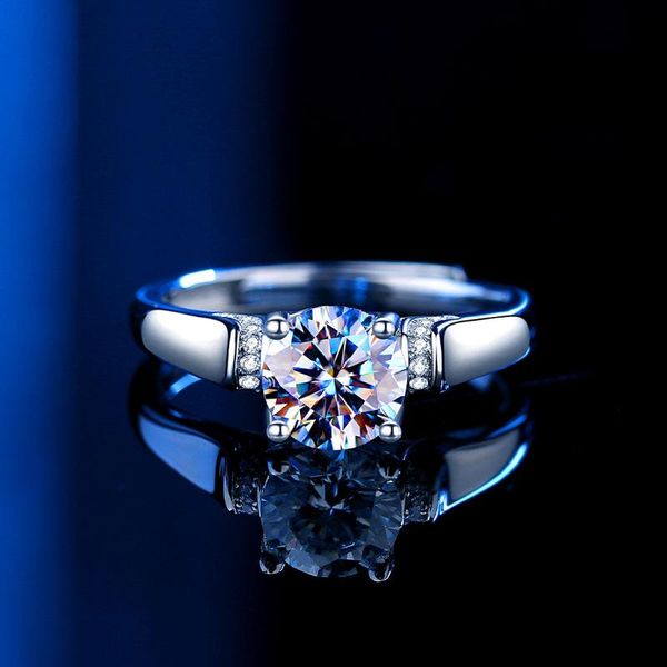 

wedding rings moissanite ring ladies s925 sterling silver guardian classic carat girlfriend valentine's day adjustable, Slivery;golden