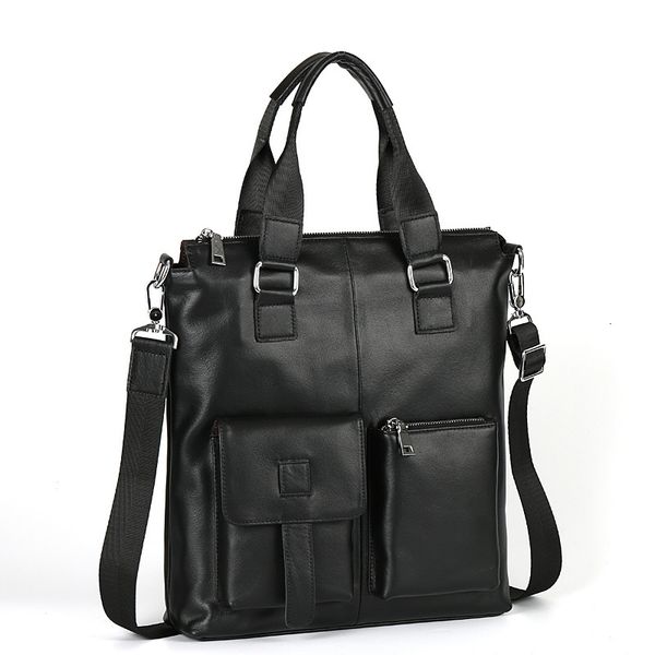 

briefcase men's handbag vertical business leather portable satchel leisure bag