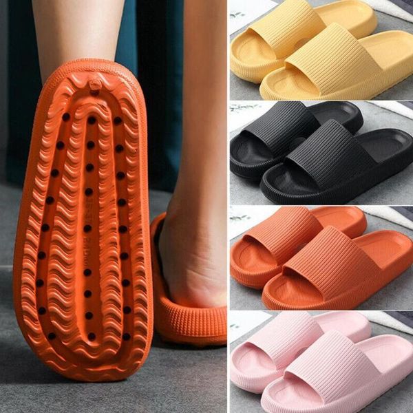 

bathroom thick-soled slippers female summer non-slip couple home sandals and soft rubber eva men, Black