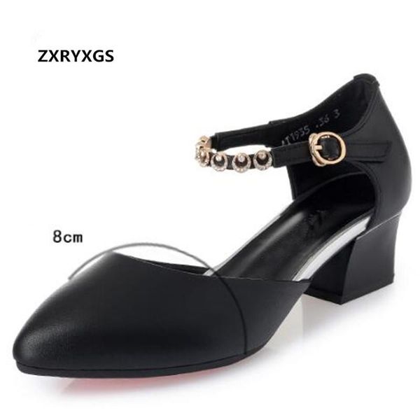 

dress shoes 2021 pointed cowhide rhinestone summer fashion sandals women comfortable high heels leather, Black