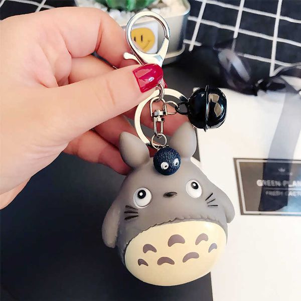 Niedlicher Totoro-Tier-Schlüsselanhänger, Pelz, für Männer oder Frauen, Schlüsselanhänger, Damenschmuck, Metall-Schlüsselanhänger, Autotasche, Anhänger, G1019