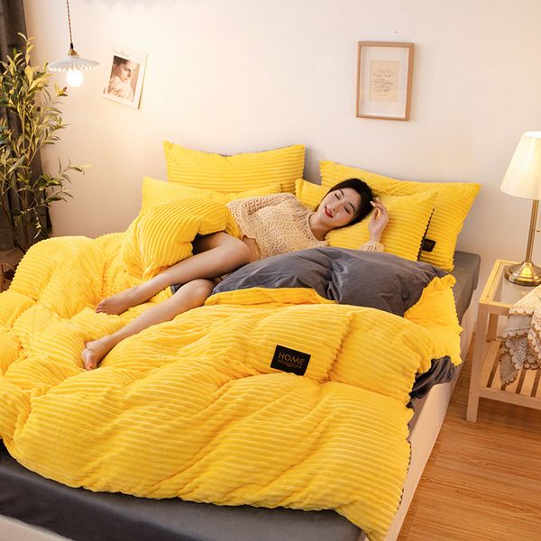 

magic four winter warm double-sided falai dormitory veet three piece set