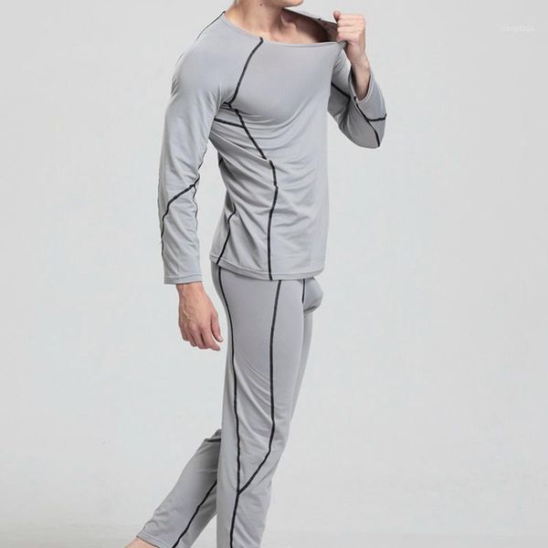 

men's sleepwear sb8001-1 brand men long johns thermal underwear sets suits fashion o-neck pants superbody, Black;brown