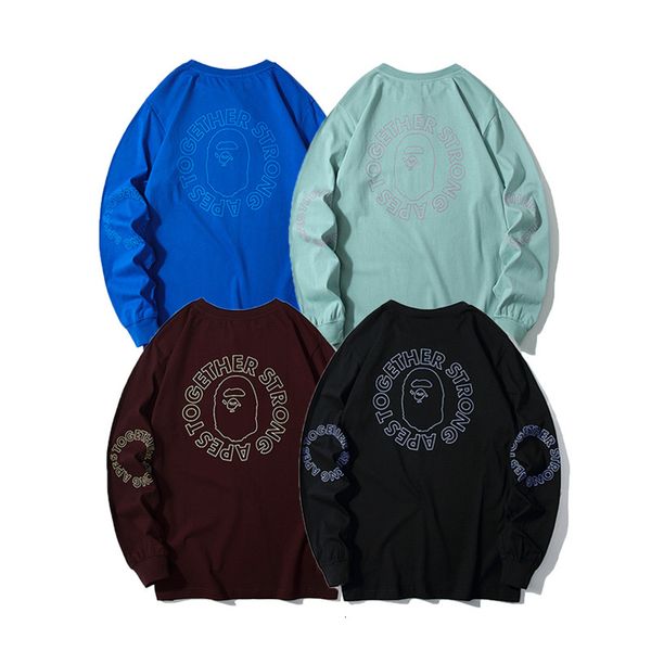 

hoodies ape 19fw apes together english letter ape head pure cotton round neck long sleeve same style, Black