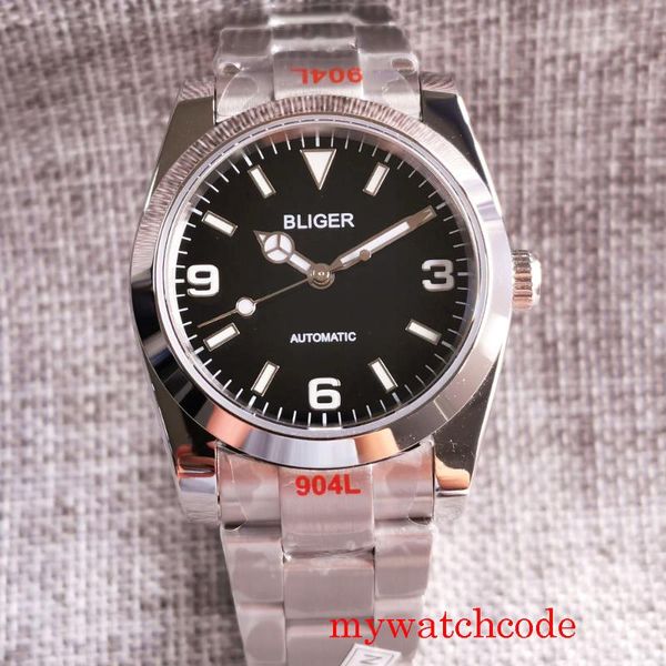 

wristwatches 36mm/39mm 21 jewels miyota 8215 nh35 movement men watch sapphire crystal black dial oyster bracelet glass back, Slivery;brown