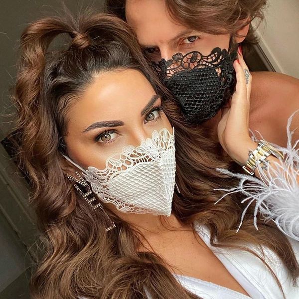 

mask summer breathable fashion hollow lace zc3779