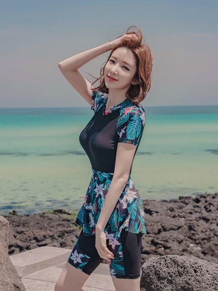 

sports print separate women's swimming suit plus size push up two piece women swimsuit shorts swimwear tankini swimsuits one-piece suit