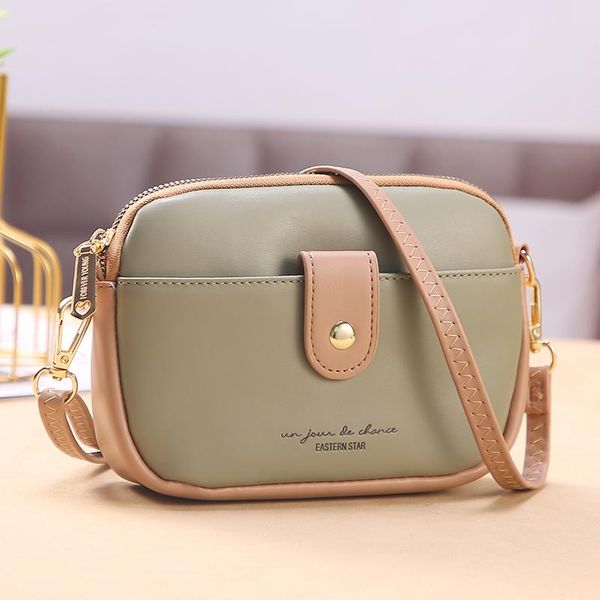 

shoulder bags fashion color contrast lady cross-body casual shell women bag pu leather female daily necessities handbag