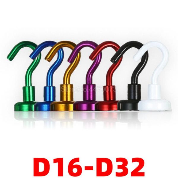 

hooks & rails 2pcs magnetic hook strong magnet bracket wall suction support hardware tool multicolor powerful holder 10kg