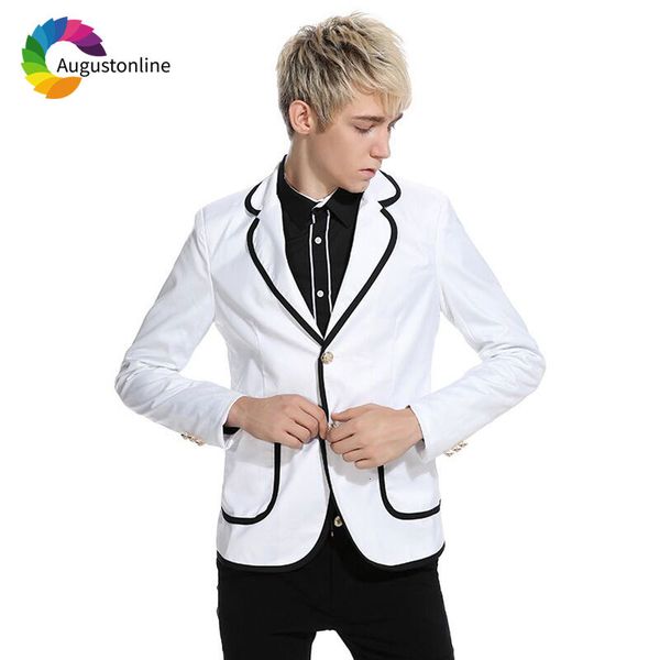 

men's suits & blazers custom made white men suit prom wear wedding male slim fit costume casual party 2piece jacket+pants i4xq, White;black